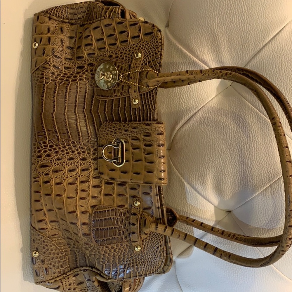 Italian genuine crocodile embossed leather purse.